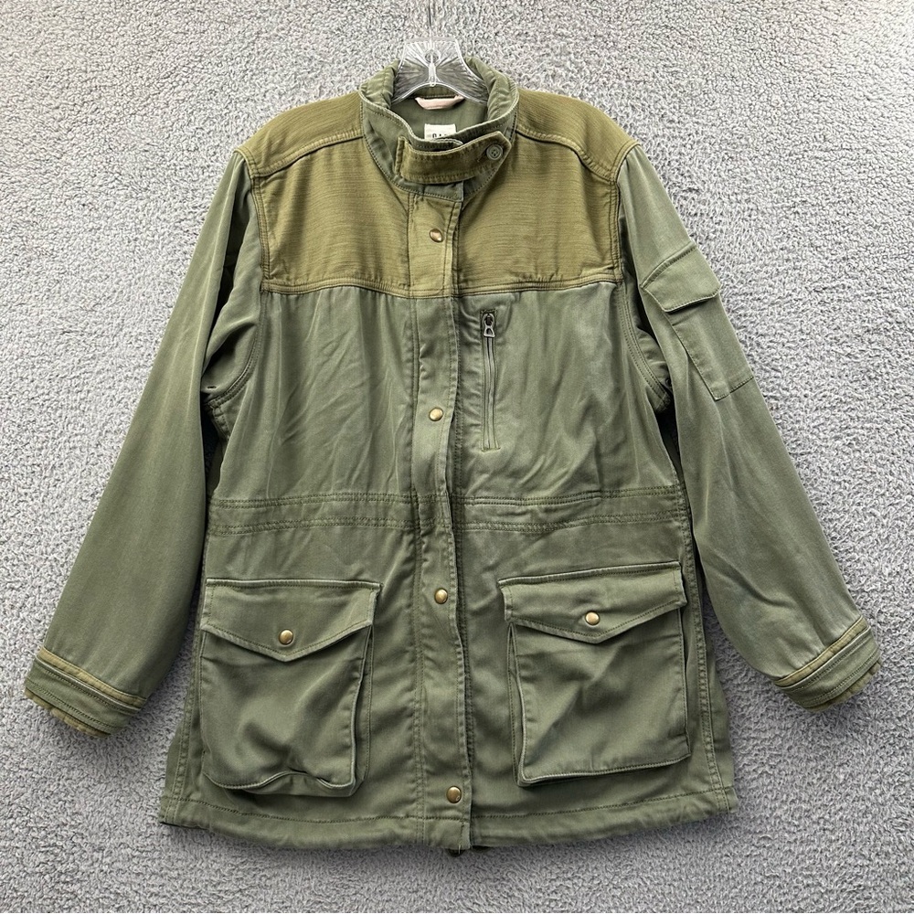 GAP Parka Utility Long Jacket Olive Green Full Zip Military Gorpcore Women's M